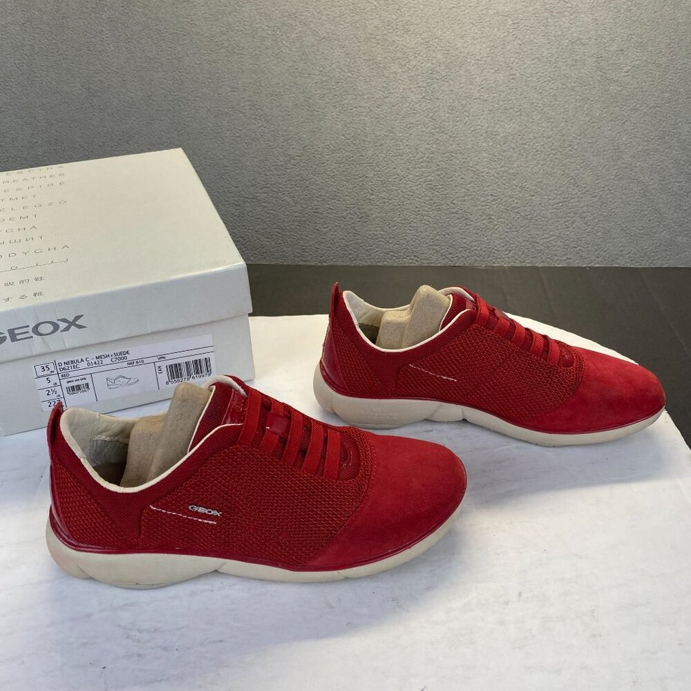 GEOX Respira Women's Inner Breathing System Shoes Red Size 5